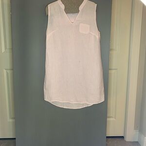 Pink Linen Popover Dress